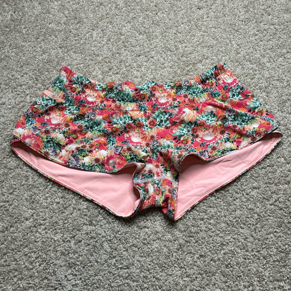 lululemon athletica Floral Athletic Shorts - Pink and Green
